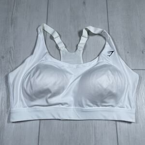 Gymshark Women's XL Racer Back Sports Bra White Running Medium Support